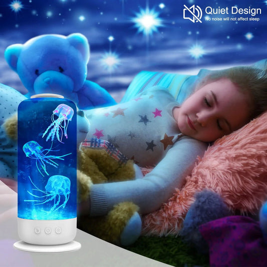 Jellyfish Lava Lamp 7 Color Changing Jellyfish Tank Mood Light Aquarium Night Light for Kids Bedroom Decor